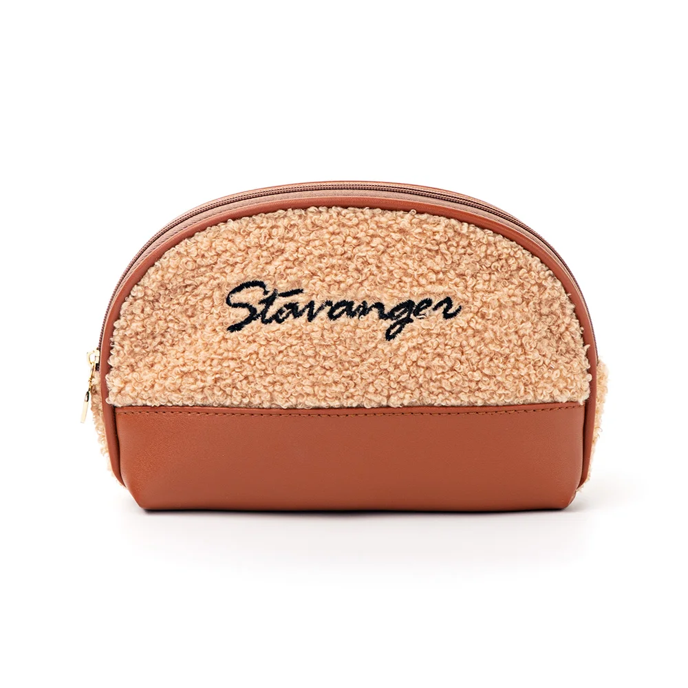 

Brown Makeup Bag Custom Designer Makeup Bags Plush Leather Cosmetic Bag