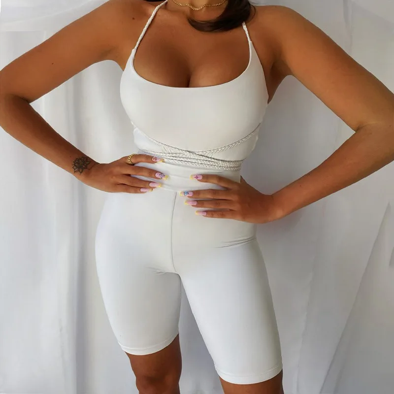 

FS1280D women backless romper sleeveless playsuit bodycon jumpsuits Yoga Wear