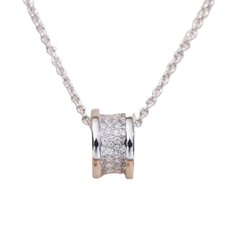 

Japanese and Korean fashion trend personality sweet small waist titanium steel necklace, Silver and rose gold