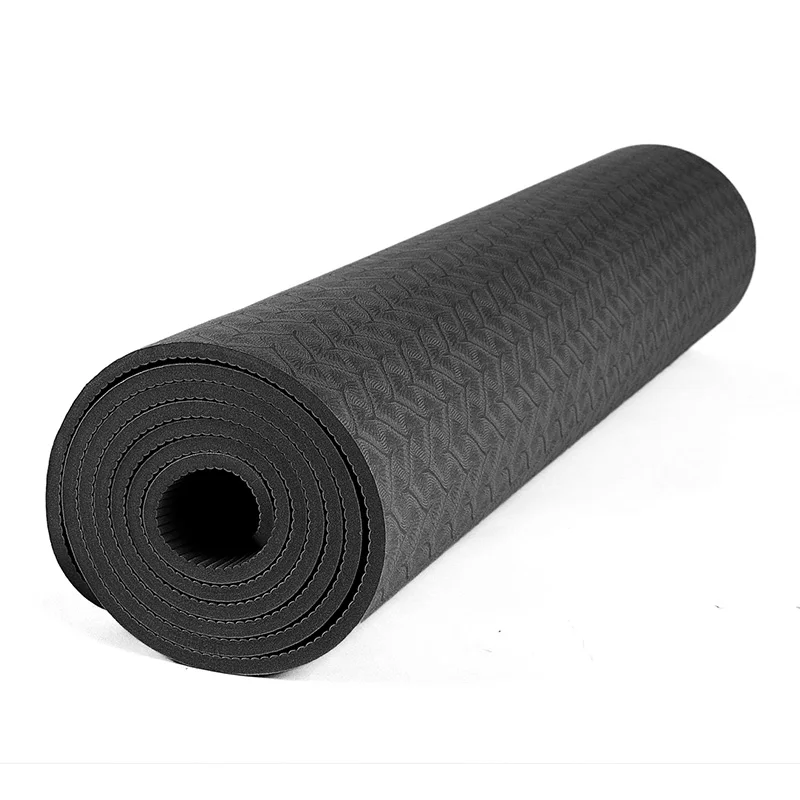 

Private Label Tpe Fitness 6mm Exercise Monochrome Yoga Mat, Black and blue