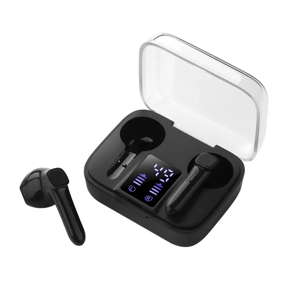 

J60 TWS Wireless Headphones Touch Control LED Display BT V5.0 Gaming Headset Sports Waterproof Earphones, Black,red,blue,white