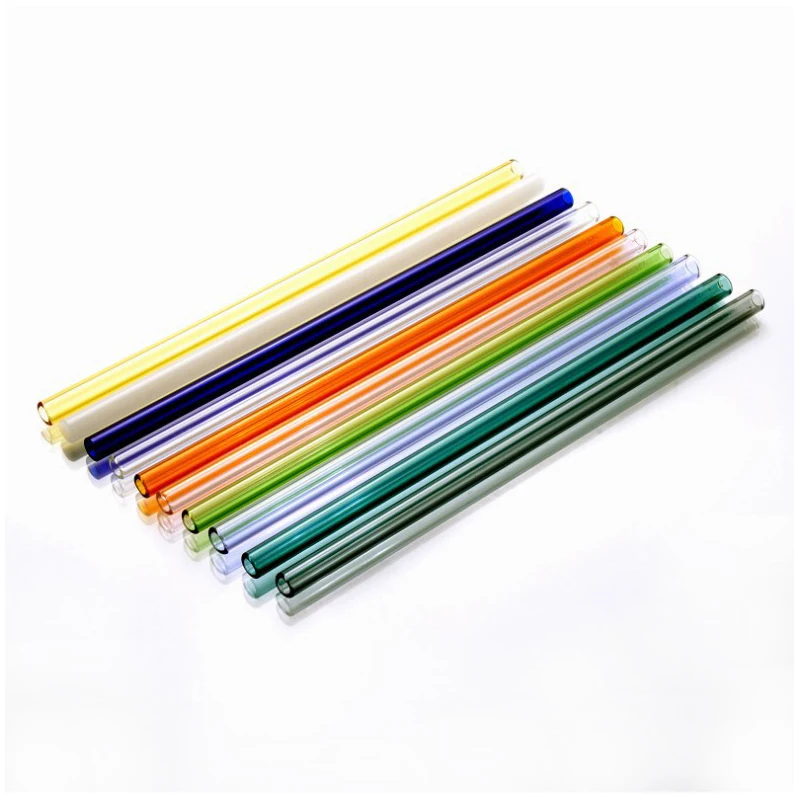 

Food grade Eco-friendly clear reusable bubble boba drinking colorful glass straw, Customized color