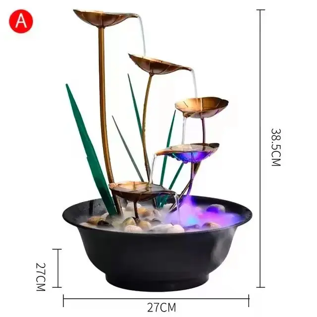 

Newest Tabletop Fountains Indoor Lotus Leaf Relaxation Fountains Tabletop Waterfall Decoration Fountain