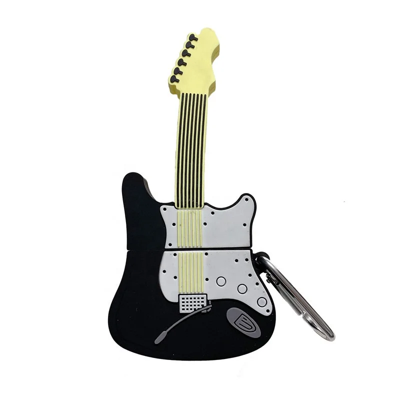 

Electric Rock Guitar Case Cover cute 3d violin silicone headset cover for Apple Airpod 1 2 pro