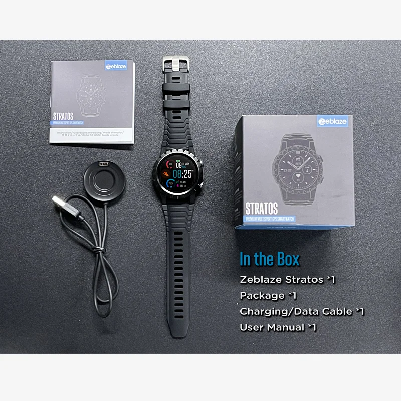

Zeblaze Stratos GPS smart watch Built in 4 Satellite Heart Rate Monitor Pulse Blood Oxygen Smartwatch Stratos GTR GTS Thor Vibe