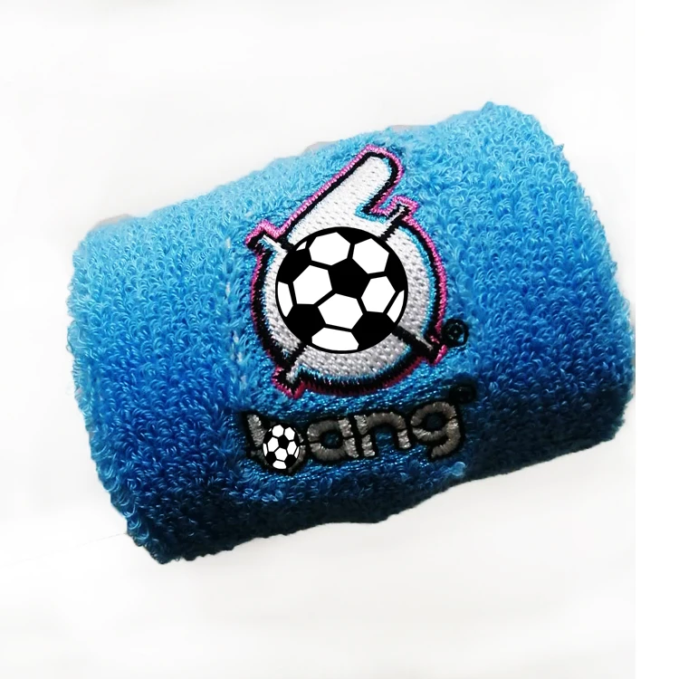 Custom Sports Embroidered Cotton Sweatbands No Minimum Order For Rainbow Terry Sweat Wrist Band