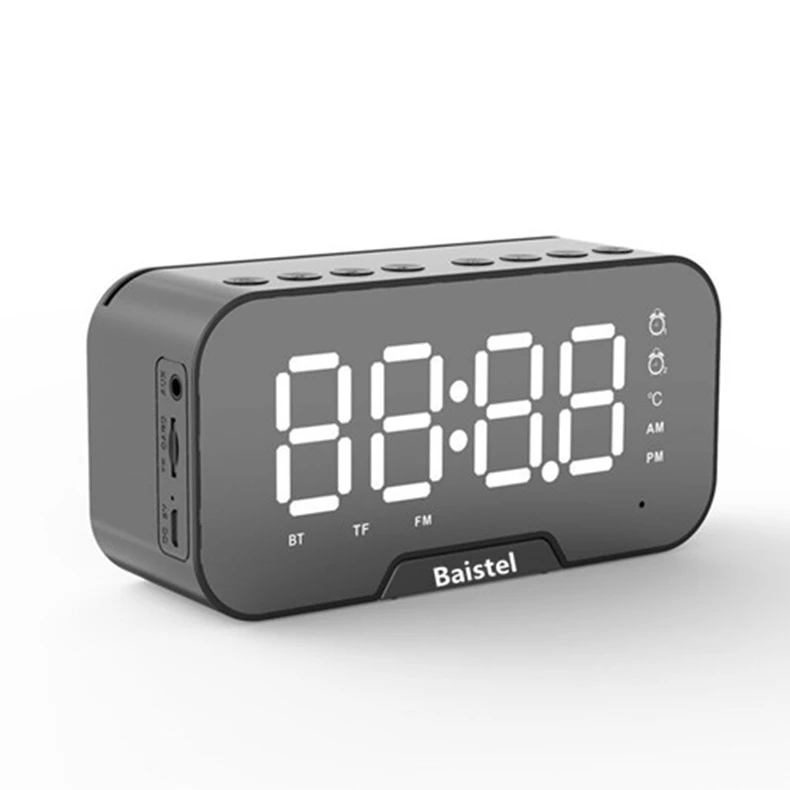 

2019 New Smart Alarm clock with Phone Holder FM Radio BT Speaker Alarm Clock