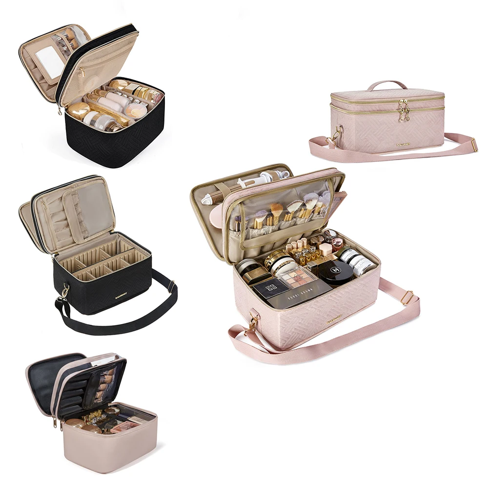 

Bagsmart Luxury High Capacity Fashion Solid Color Itembeauty Makeup Cosmetic Bags White Novation Bag Makeup Pouch