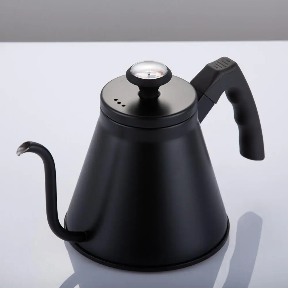 

Stainless Steel Pour Over Coffee Kettle With Thermometer 1.2L Tea Pot for Home Bar Hotel Use SS304 Coffeeware