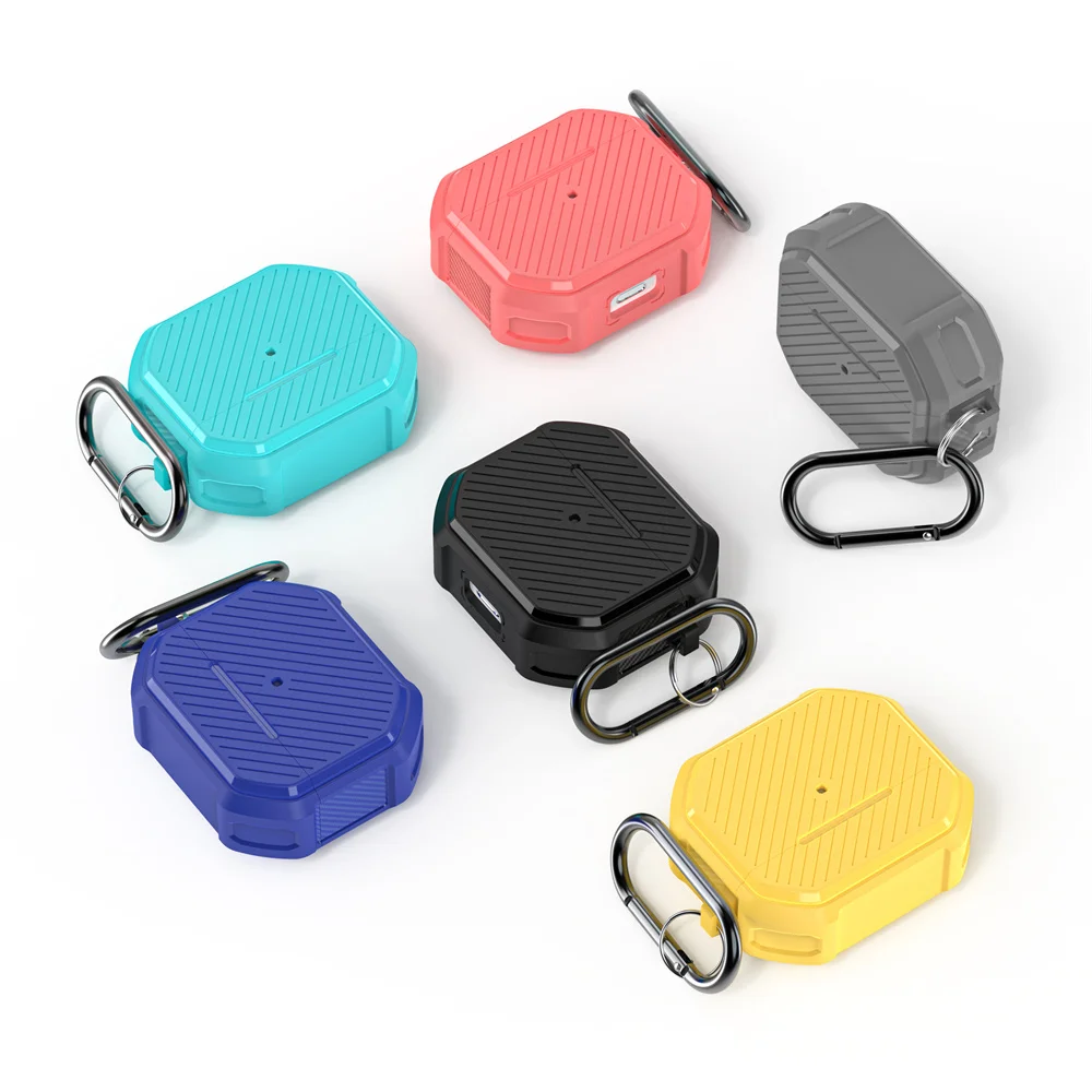 

Fashion Twill Nonslip Solid Color Headphone Cover For Airpods 3 ShockProof Case Silicone Hook Earphone For Airpods 3, Rainbow