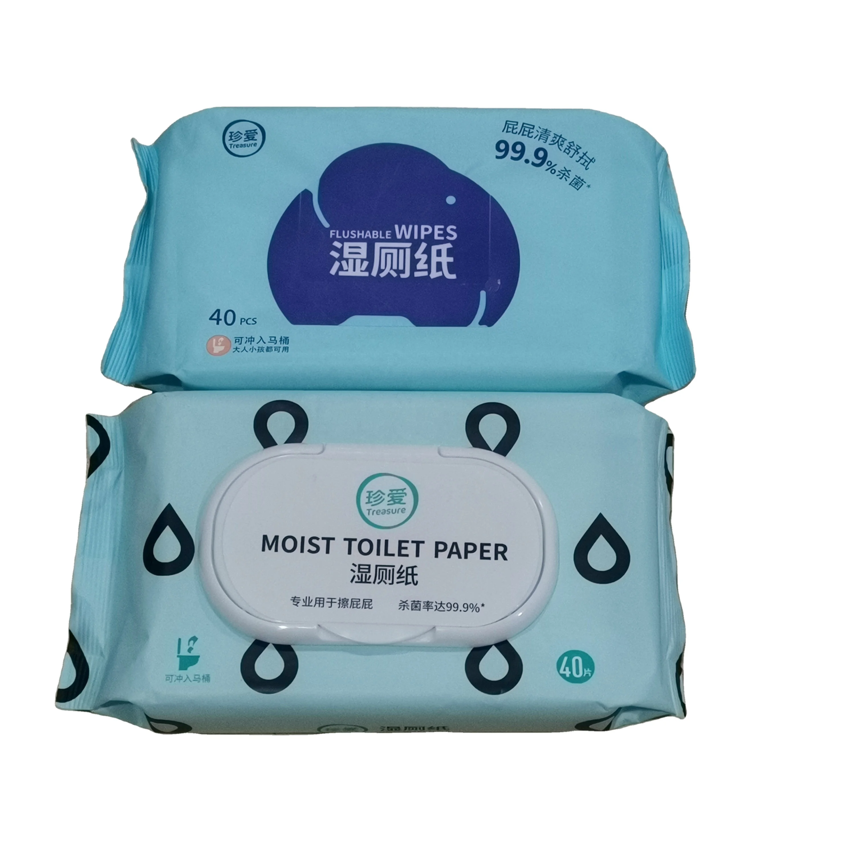 

Plastic Lids 100% Plant Fibres Toilet Wipes Male Female Wipes