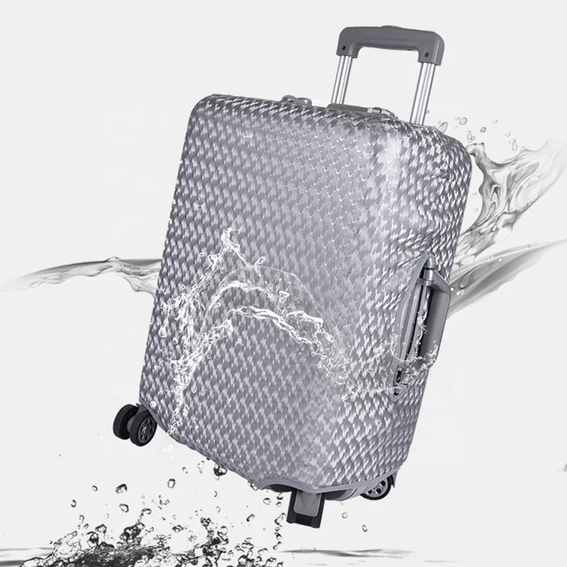 

2021 Amazon Water-proof 3D PU Spandex Luggage Cover Suitcase Protector, Customized pritning design