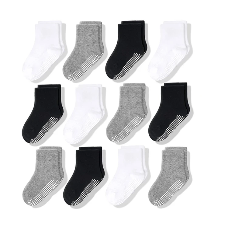 

hot selling baby knit socks solid color tube children's socks OEM LOGO anti slip soft baby toddler new born sock non slip, As picture