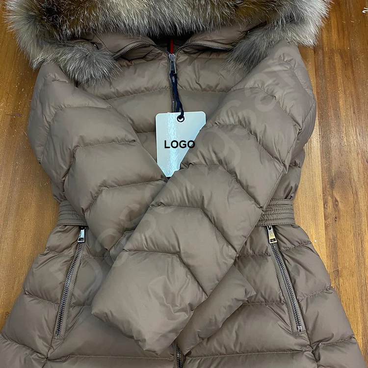 

New Stock Long Glossy Thickened White Duck Down Hooded Coats 2022 Overcoat Puffer Jacket Women's Winter Down Jacket