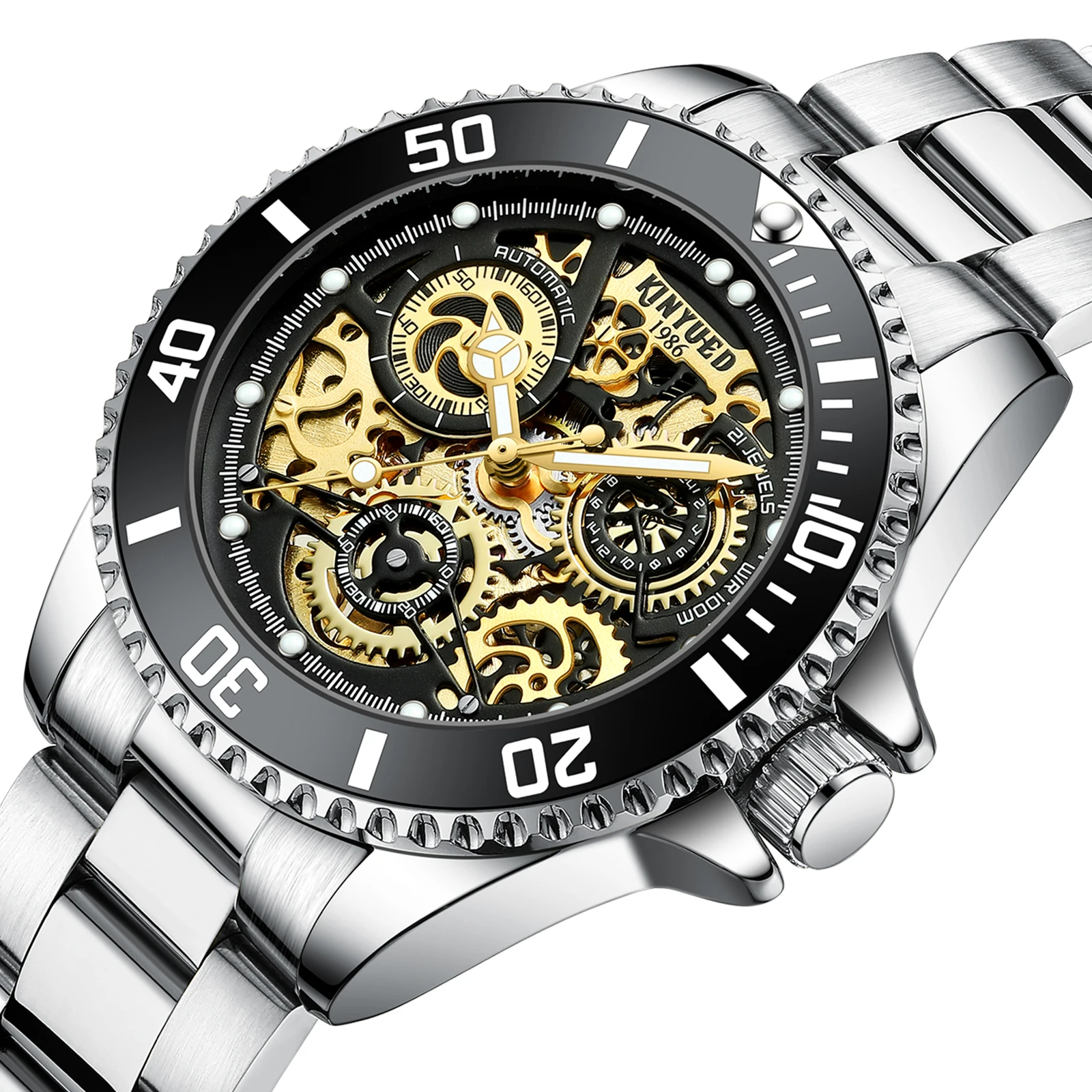 

New Men Luxury Mechanical Watch Stainless Steel Diver Custom Automatic Mechanical Watches for Men 3ATM