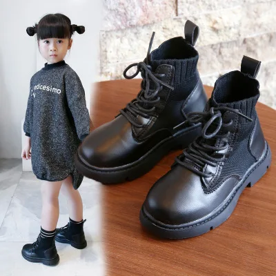 

NEW 2020 Girls Leather Boots Boys Shoes Spring Autumn Leather Children Fashion Toddler Kids Boots Warm Winter Boots shoes, 3 colors