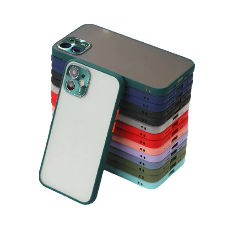 

Full Cover Metal Frame Camera Protection Phone Case For iPhone 11 12 Pro XS Max X XR 7 8 Plus Clear Matte Bumper Back cover