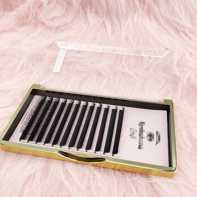 

Wholesale Natural Matte Black Silk Eyelashes Extension Custom Packaging Lash Extension