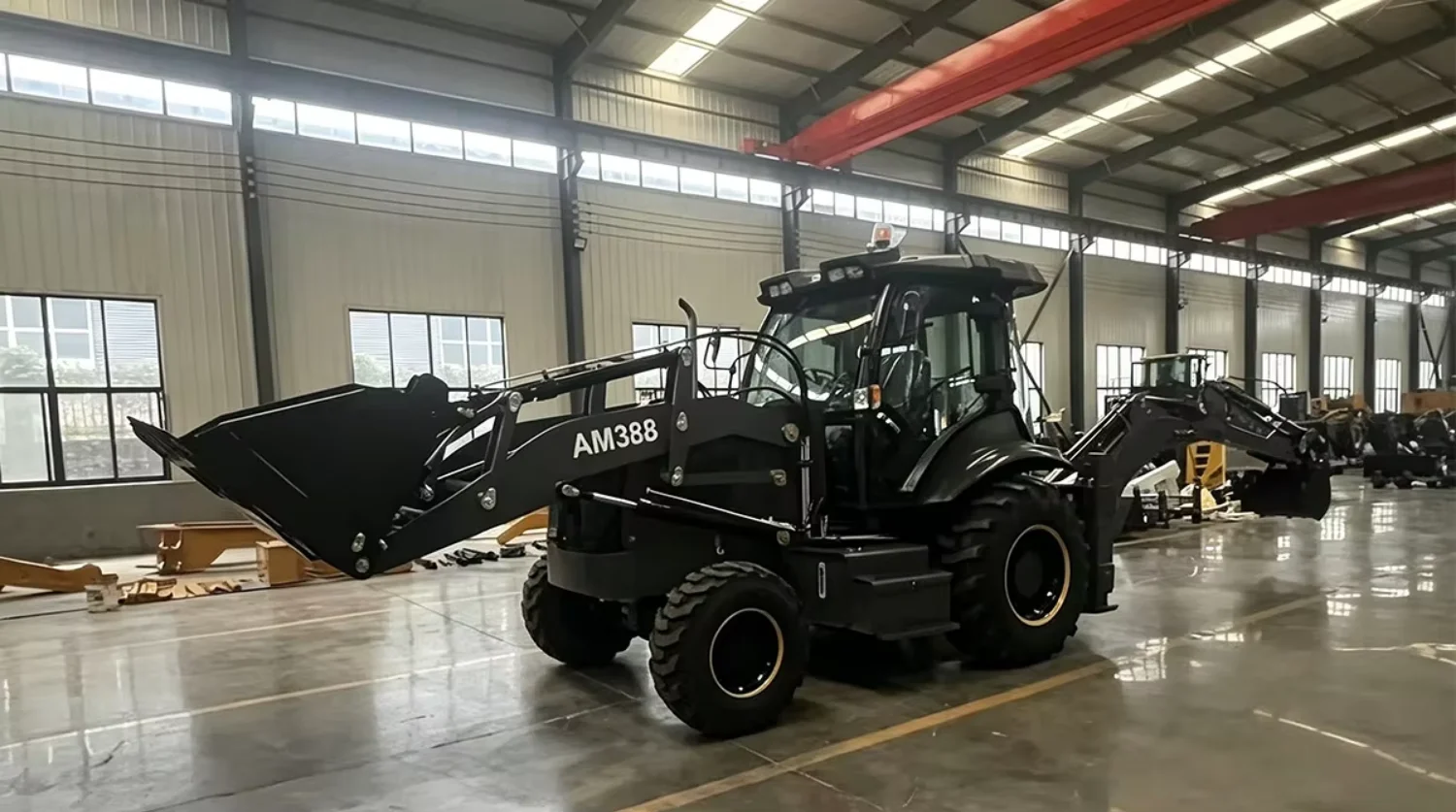 Backhoe Loader with 4100mm Digging Depth and 58kN Breakout Force for Construction Excavation