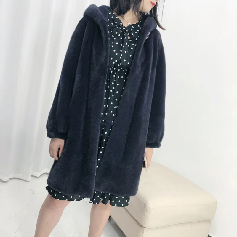 

Star Clothing Gray Fashion Mink Coat Rex Rabbit Fur Plates in Classic Chinchilla Color From Furs Mink Fur Plates Women Long Coat, As image