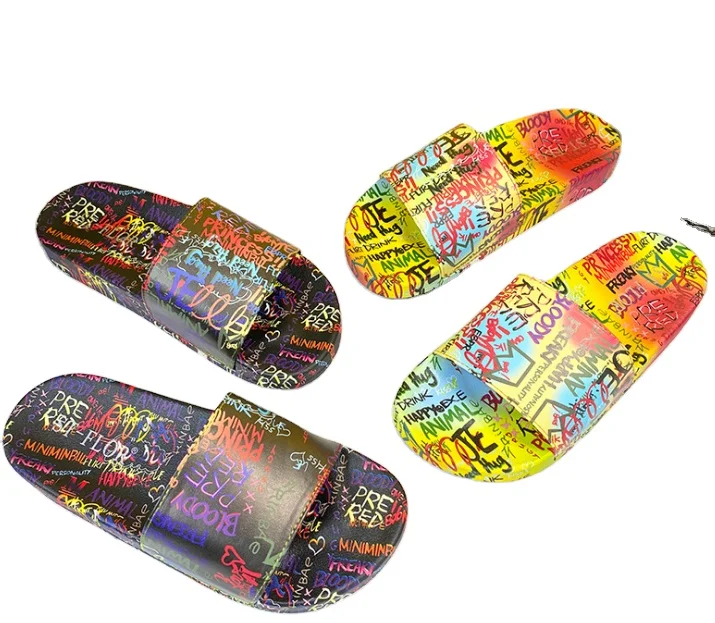 

2021 Women sandals fashion beach flip flop outdoor printed slippers