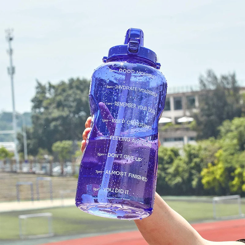 

Everich 1 Gallon Tritan Measure Bicycle Water Bottle Logo Online Stainless Pump with Motivational Time Marker, Customized color