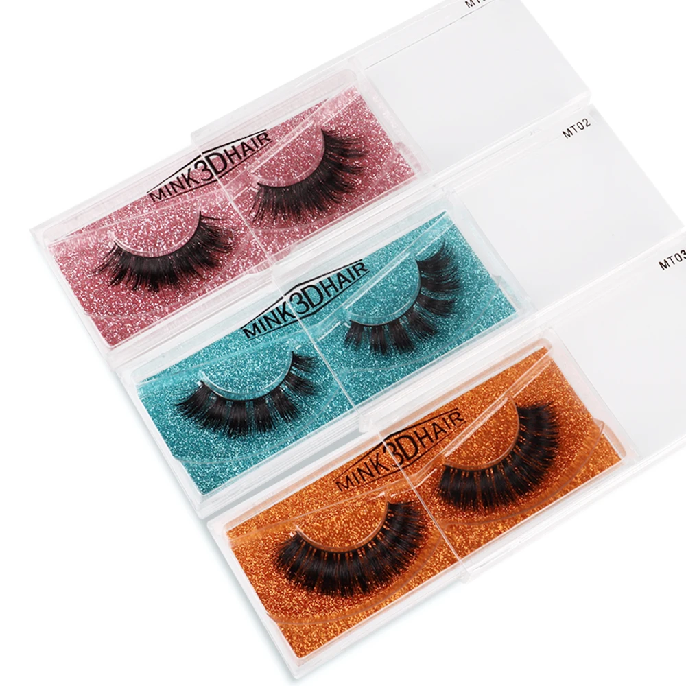 

2021 Natural Eyelash/ 3D Mink/Silk Eyelashes With Private Label round Box with Mirror