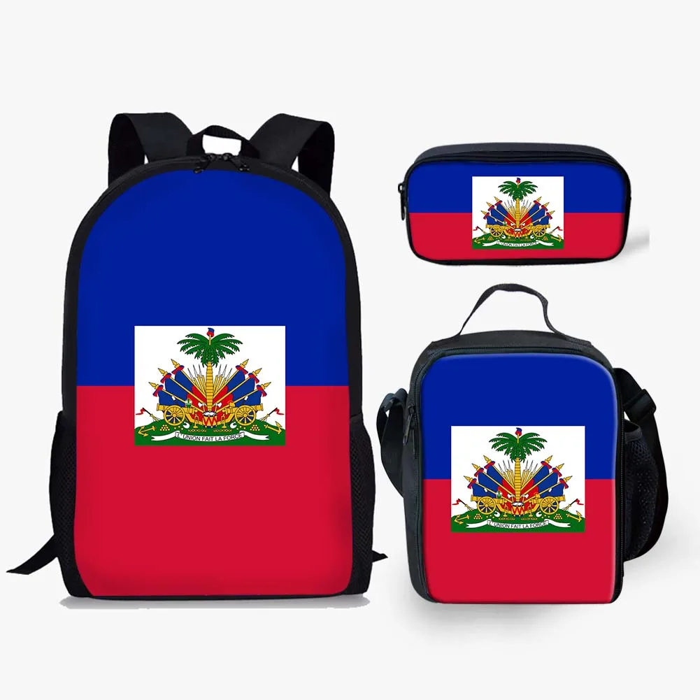 

Haiti Girls School Bags 2022 Haitian Flag Bag Red Backpack for Teen Girls Bookbags School Backpack with Lunch Box and Pencil Bag, Customized color