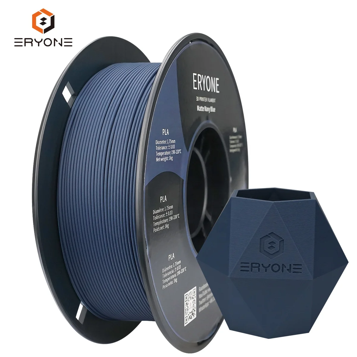 

ERYONE Matte PLA Filament for 3D Printer 1.75mm Tolerance: 0.03mm 1kg (2.2LBS)/Spool Navy Blue