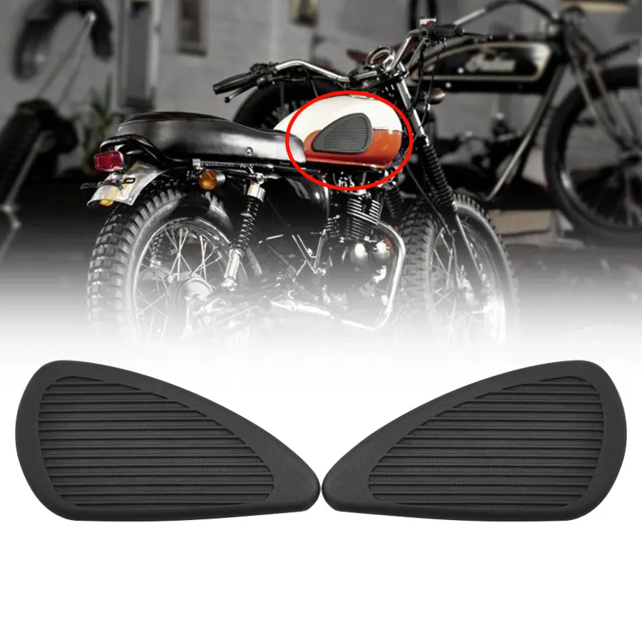Motorcycle Vintage Classic Tall Gas Tank Knee Pads Side Panels Rubber For Harley