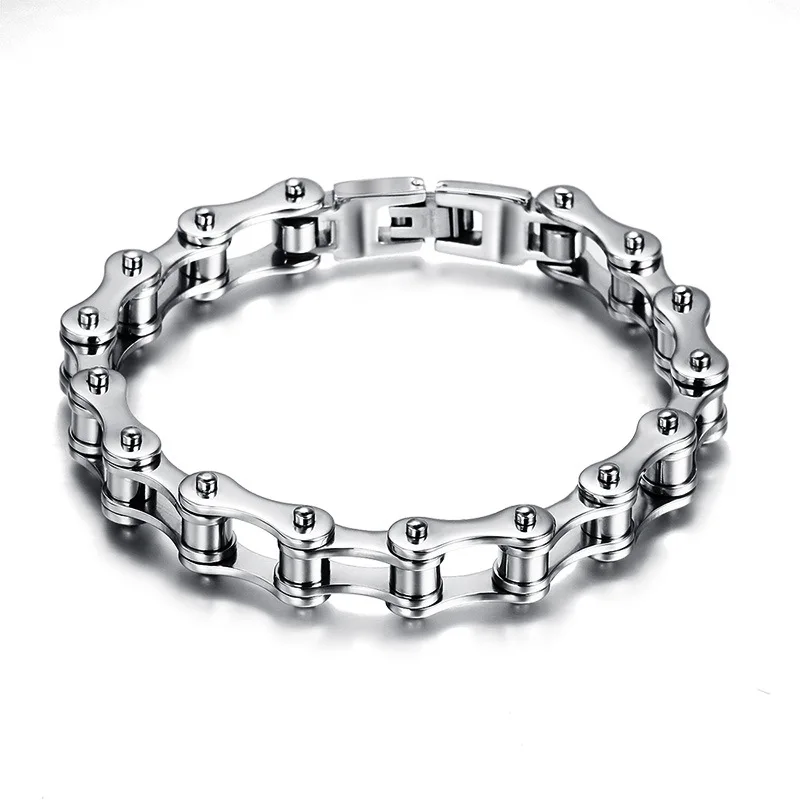 

stainless steel bike chain bracelet Hot Sell Wholesale High Quality Bike Chain 316L Stainless Steel Bracelet For Men, 23.5cm