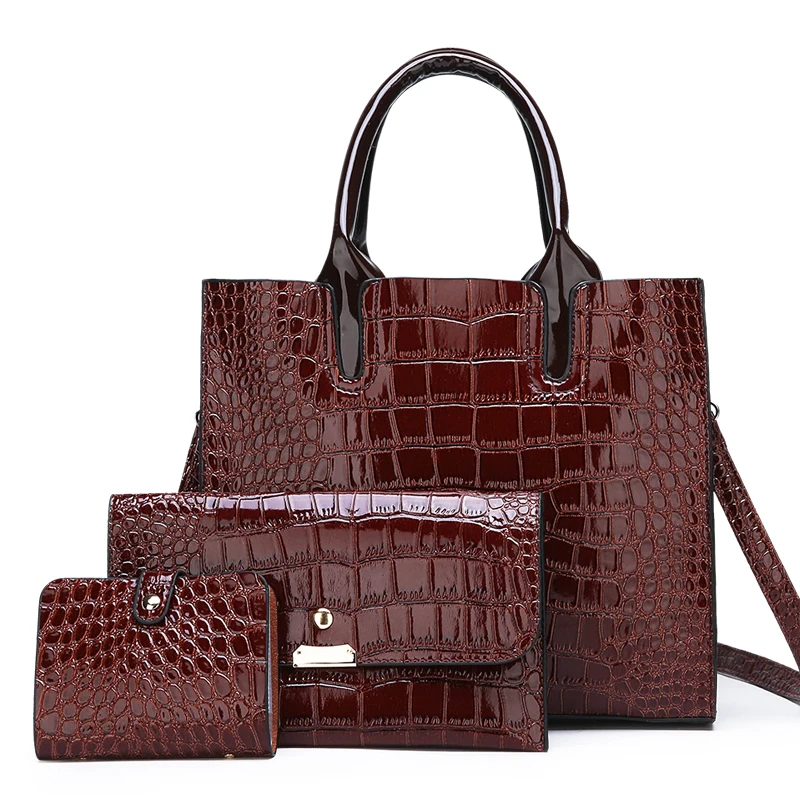 

Wholesale Luxury Crocodile Fashion Leather Bags Women Handbag Lady Shoulder Crossbody Tote Bag, Black,red,brown