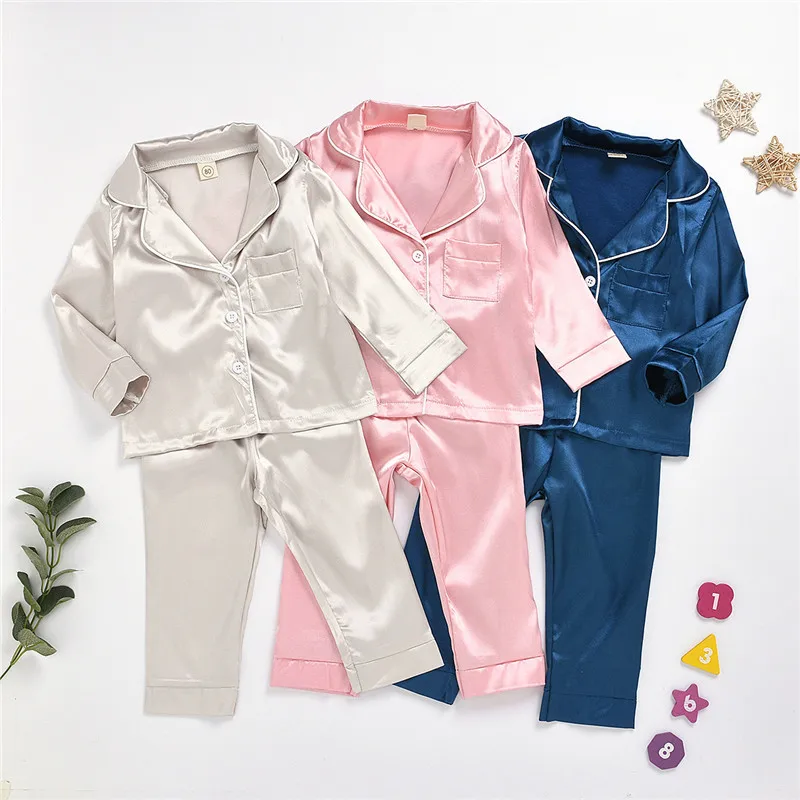 

2PCS/Set Pajamas For Childrens Kids Pyjamas Top+Pant Nightgown Baby Boy Girl Clothes Christmas Pajamas long sleeve Sleepwear, Picture shows