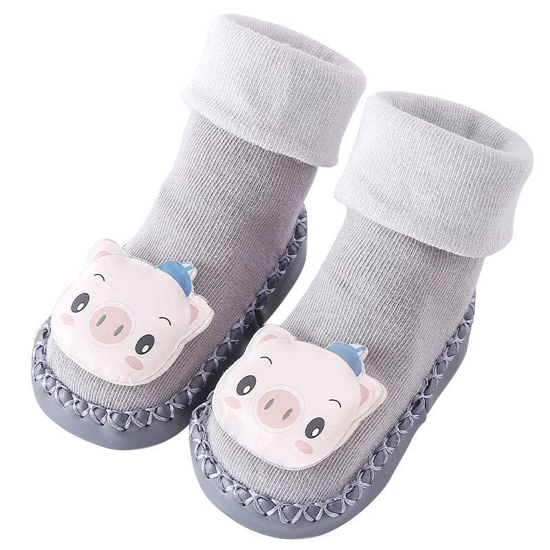 

Autumn and winter cartoon baby walking shoes baby non-slip soft sole socks 0- 3 year old children floor shoes, Picture