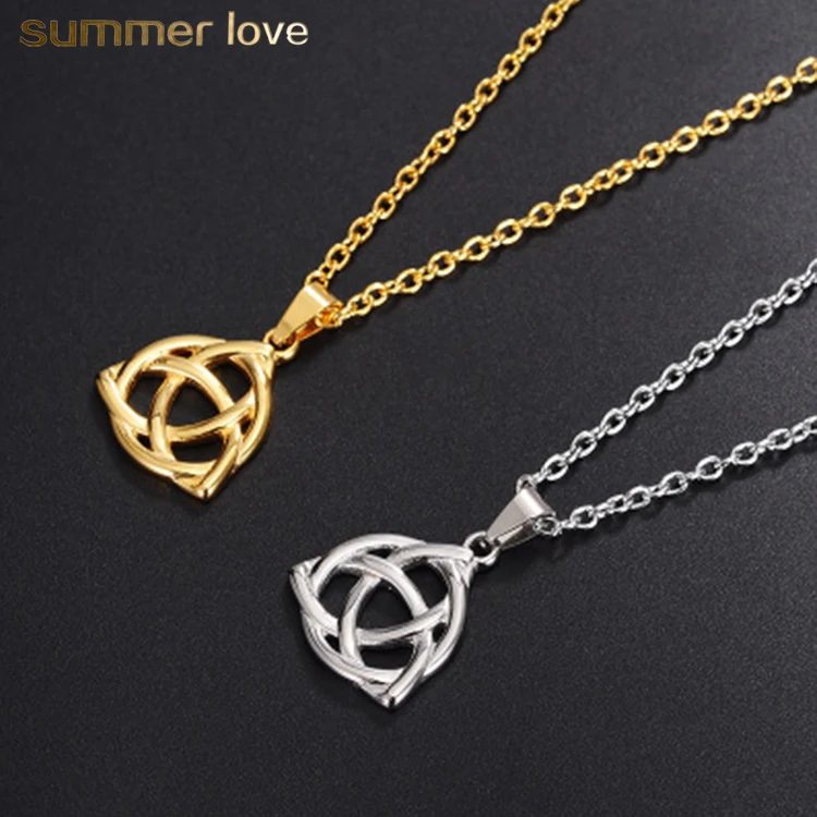 

Wholesale 2020 New Arrival Geometric Pendant Necklace Silver Necklace Men Gifts Stainless Steel Jewelry, Gold/silver