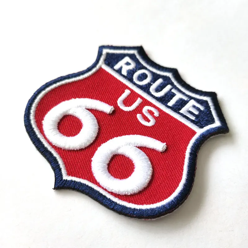 

Wholesale route 66 biker 3D embroidery patches for jacket