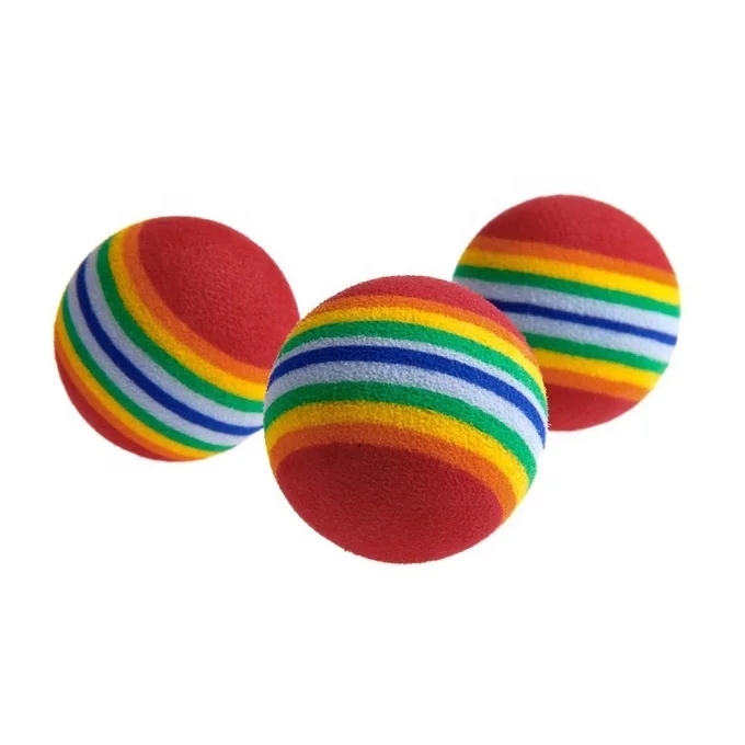 

Amazon Best Seller EVA Foam Rainbow Color Cat Ball Toy, Candy color