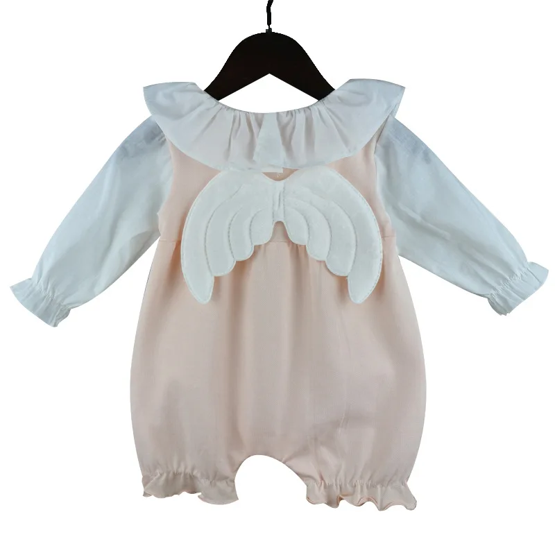 

Baby Jumpsuit Spring and Autumn New Long Sleeve Climbing Clothes 0-3 Years Old Girl Baby Angel Clothes Baby Cotton Clothes