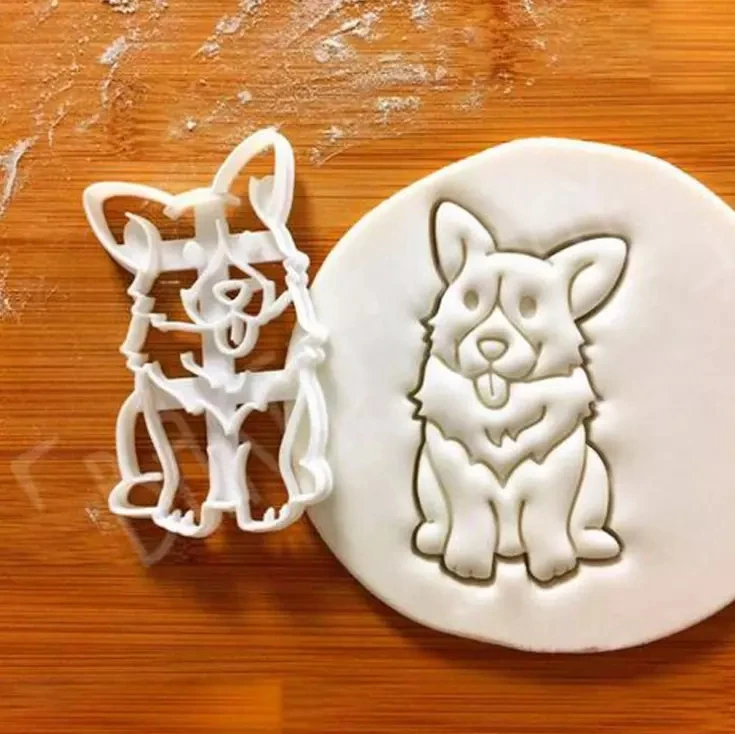 

3 Type 3Pcs/set Cute Corgi Dog Shaped Cookie Cutters Mold Kitchenware Bakeware DIY Tool, White