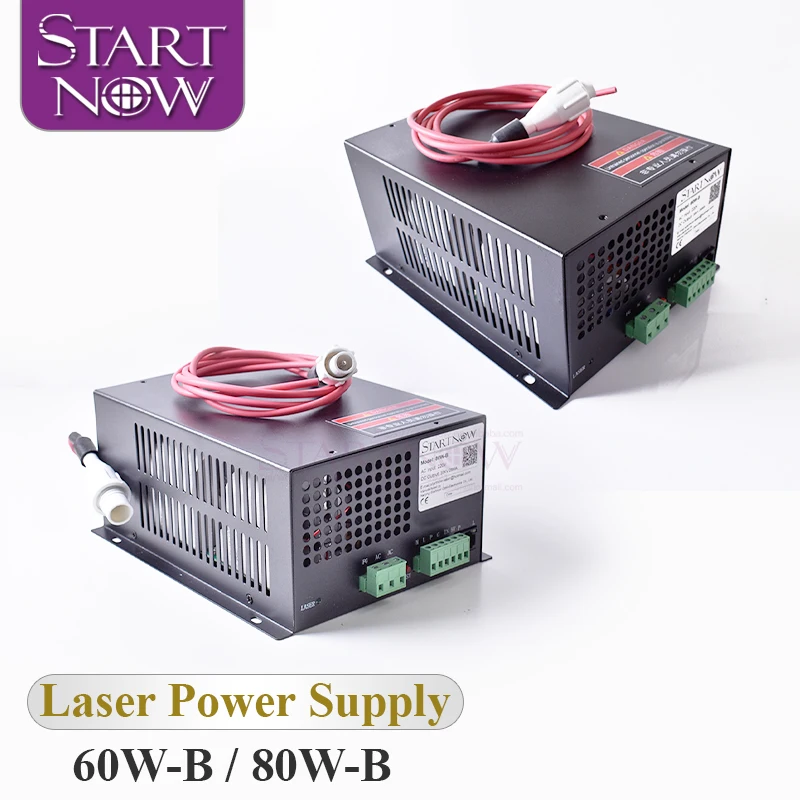 

Startnow 60W-B/80W-B CO2 Laser Power Supply 110V 220V With Network Port For Laser Cutting Machine Spare Parts Engraving