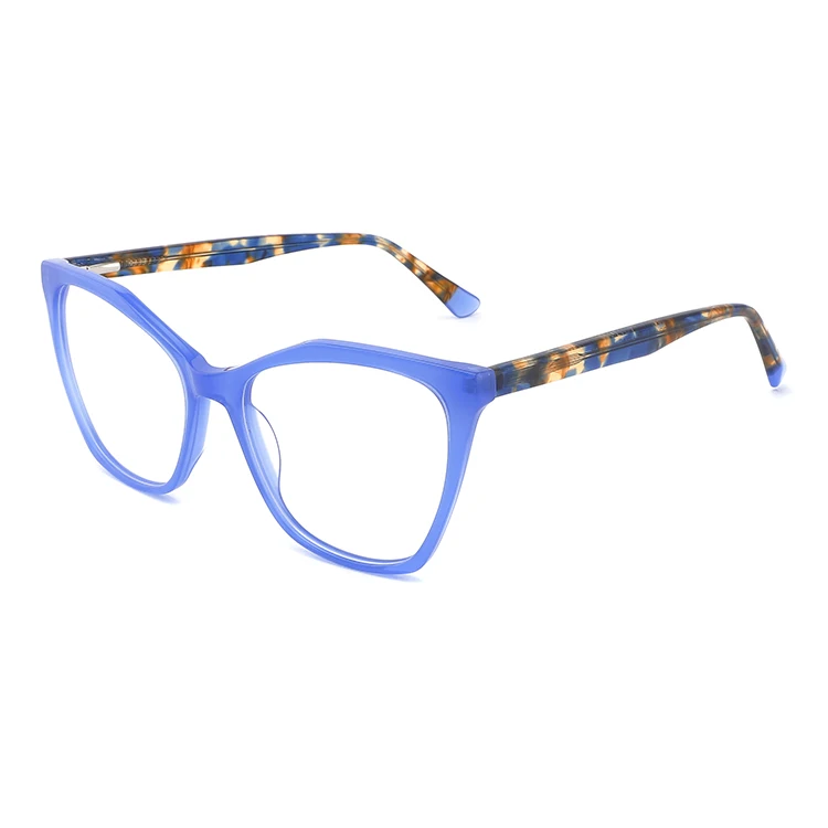 

Italian designer irregular polygon color glasses frame acetate transparent