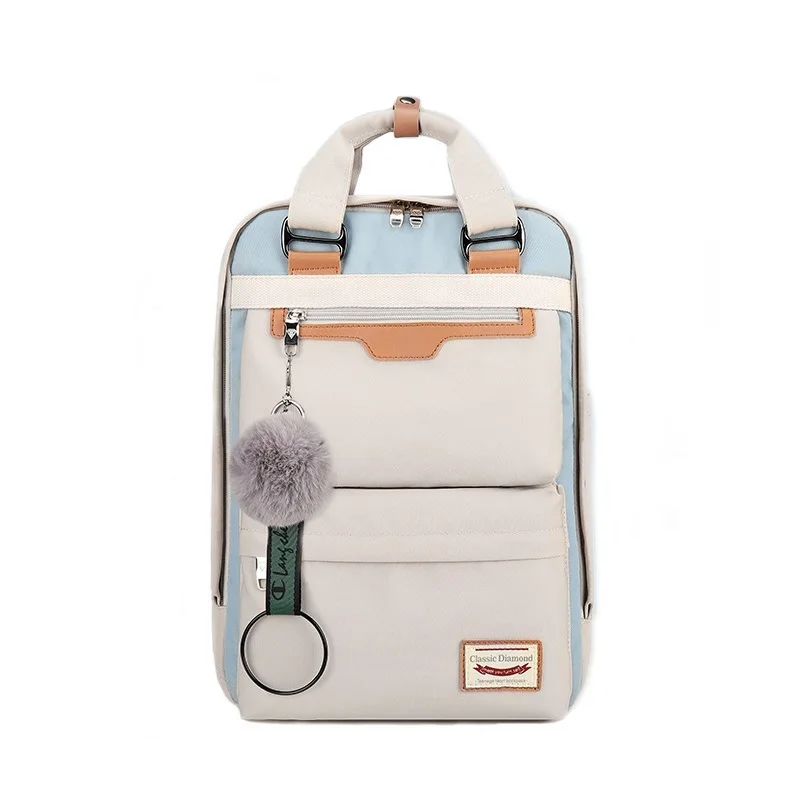 

In Stock Customized Girls Nylon Waterproof Pink School Bags Backpack