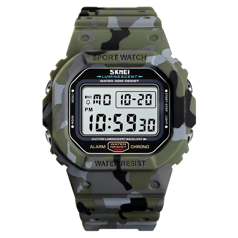 

Low MOQ New Fashion Skmei Brand electronic Watch Men Sports Watches Digital Military Watches 50m Waterproof Outdoor Wristwatches