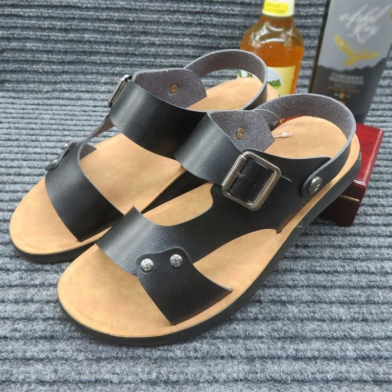 

Learher Suela Comodas Sandals Beach Plat Sign Luxury Sandales Africain ete Men'S Clip Toe Sandals Adulte Print Universal Geser
