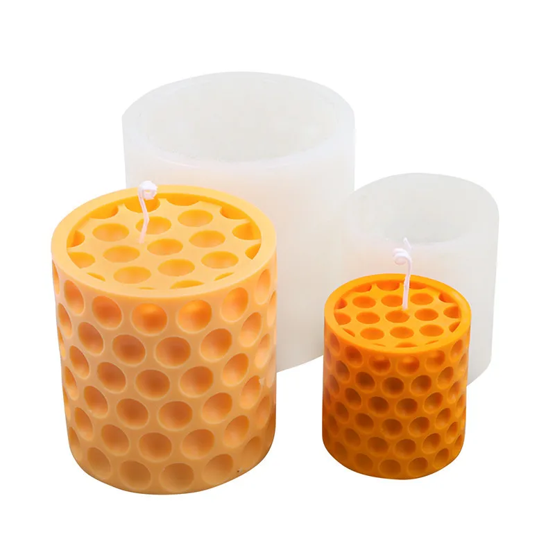 

Fusimai 3d Fondant Wave Light Aromatherapy Mould New Silicone Honeycomb Cylinder Candle Molds