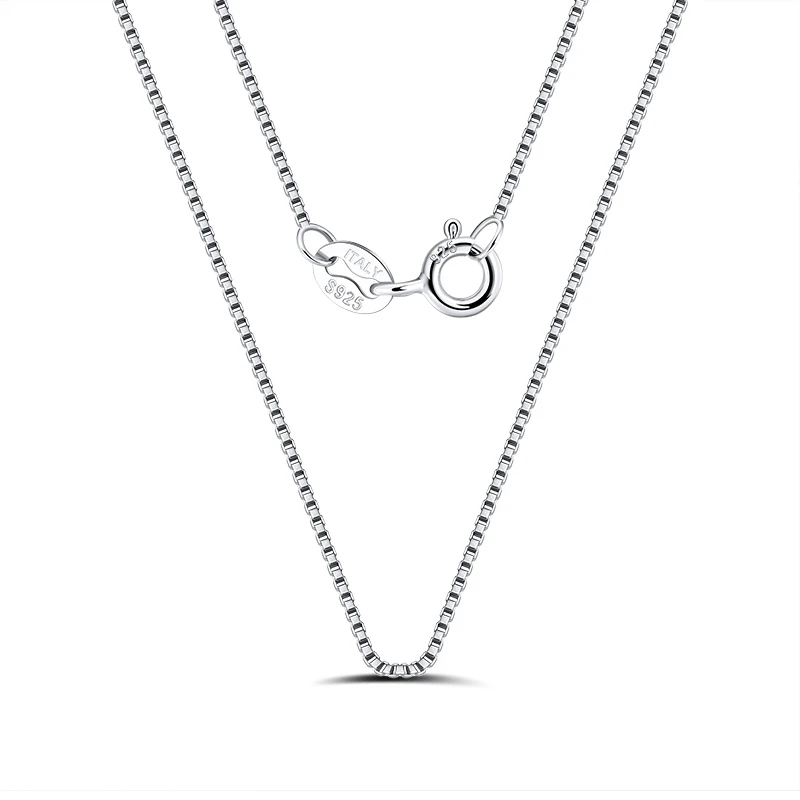 SC07-P 18 Inches Italy 925 Sterling Silver Box Chain Necklace