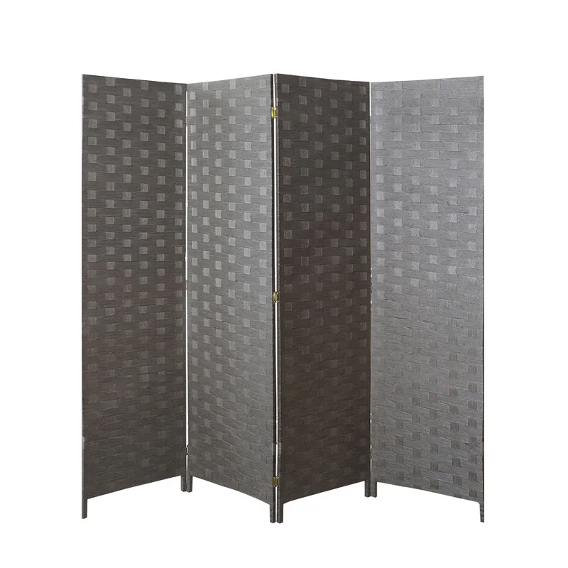 

4 Panel Room Divider 4 Panel handcrafted Woven living fiber room screen room partition Brown, Brown, nature