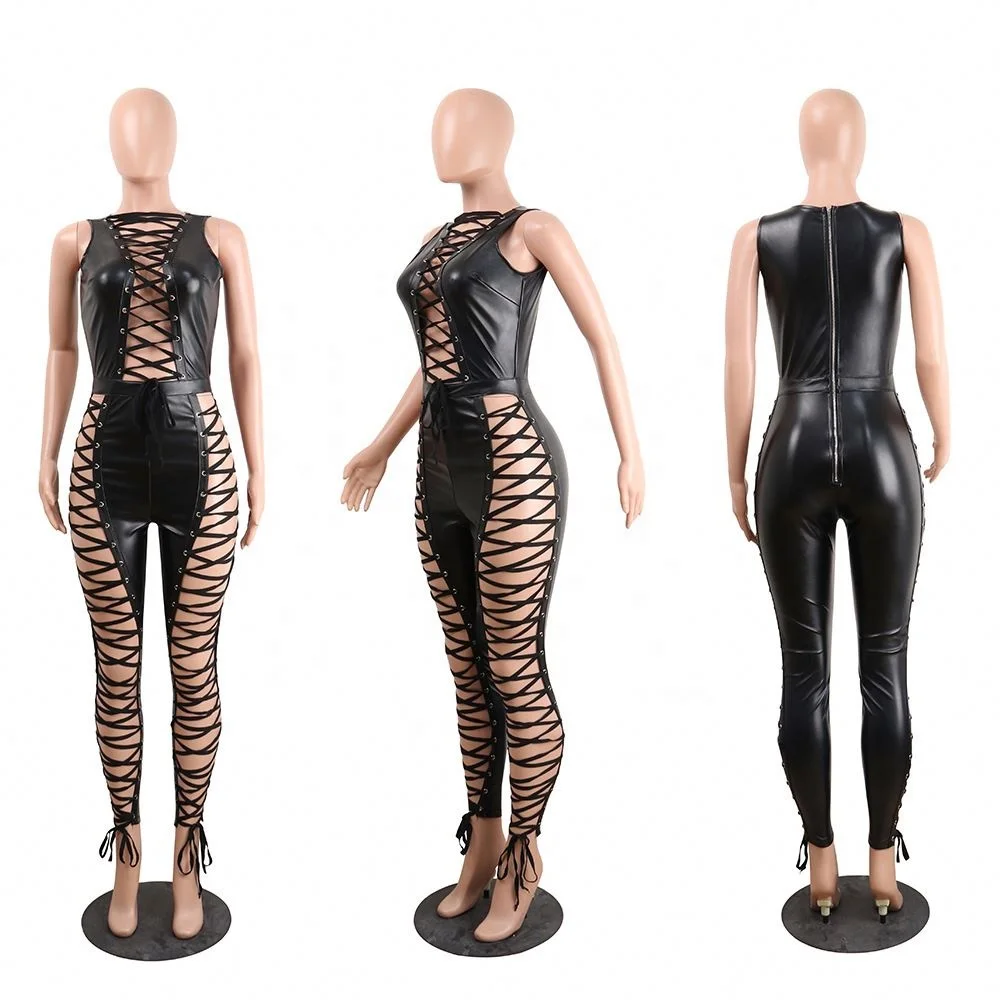 

M8888 New Fashion Sexy White Black Women Sheer Mesh Trousers Casual Club Bandage Eyelets Bodycon Long Pants