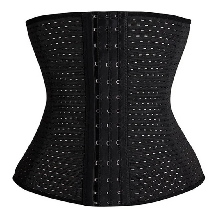 

Custom logo wholesale woman plus size high waist solid color fitness mesh fabric breasted corset