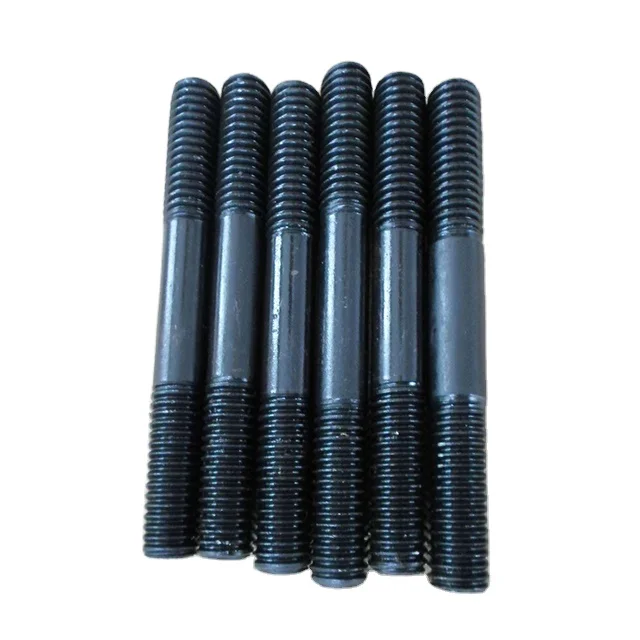 
High strength Black finished double end stud bolt with nuts 